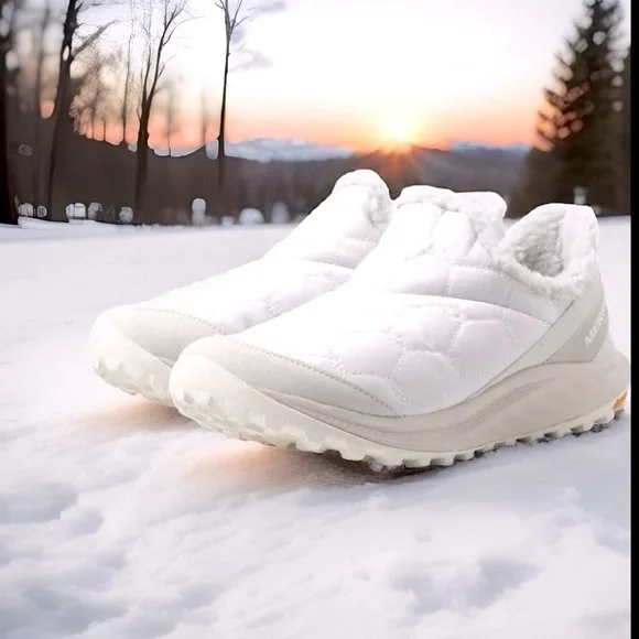 Merrell Antora 3 Thermo Moc Low Top Quilted Ripstop Leather Sneaker Chalk Sz 10 - Picture 2 of 14